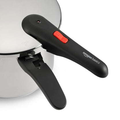Amazon Basics Schnellkochtopf Edelstahl 6 l mit Dampfgarer