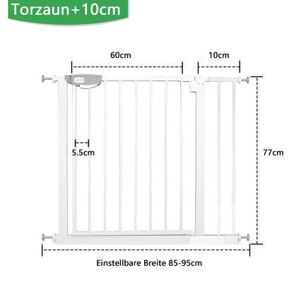 UISEBRT Treppenschutzgitter ohne Bohren, 85-95 cm, weiss
