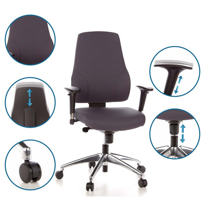 hjh OFFICE 608030 PRO-TEC 200 Bürostuhl Stoff grau