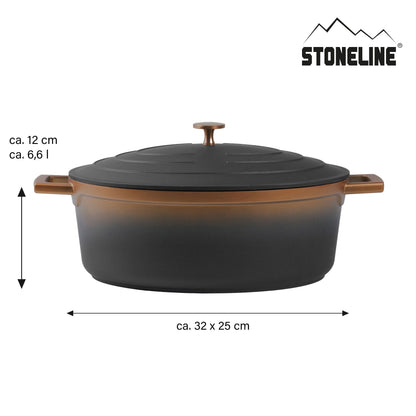 STONELINE Cocotte Aluguss Bräter Induktion – 32 cm Roségold