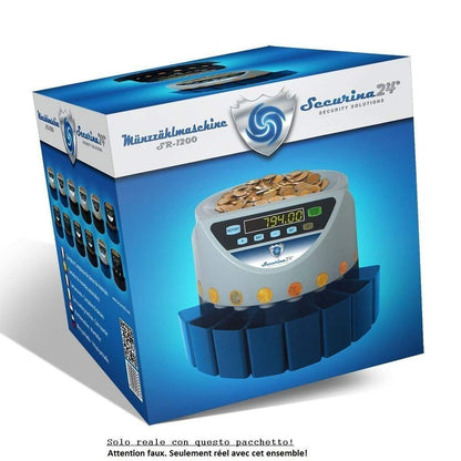 Securina24 SR1200 Euro Münzzähler & Sortierer - Schwarz