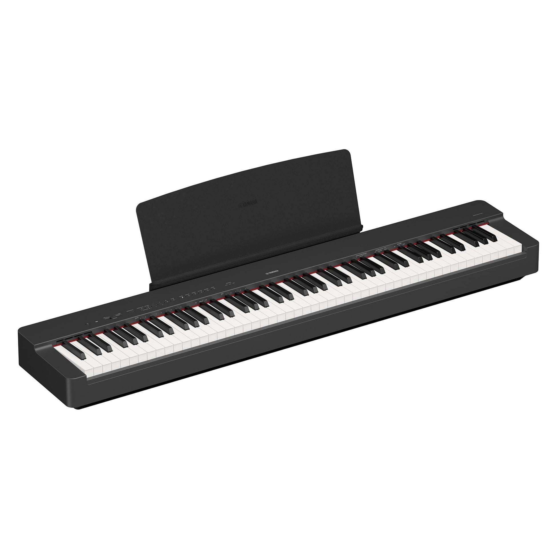 Yamaha P-225 Tragbares Digital Piano 88 Tasten - Schwarz. Ein schwarzes Digitalpiano zum Klavierspielen.