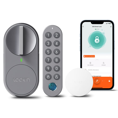 Lockin G30 Smartes Türschloss – WLAN, Keypad Pro & Fingerprint, Grau