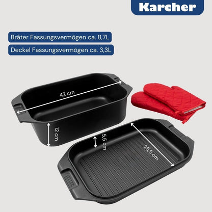 Karcher Bräter mit Deckel 2in1 Aluguss – 8,7 Liter Volumen