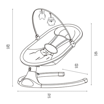 MoMi KENANI SAND Babywippe mit Bluetooth und Fernbedienung