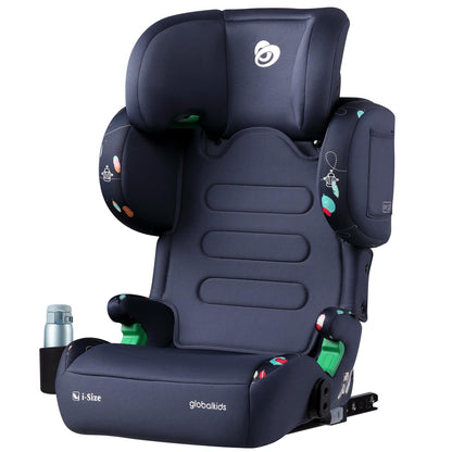 globalkids i-Size Kindersitz Isofix 100-150cm - Getränkehalter. Autositz mit Rückenlehne und integriertem Getränkehalter für sicheren Kindertransport.