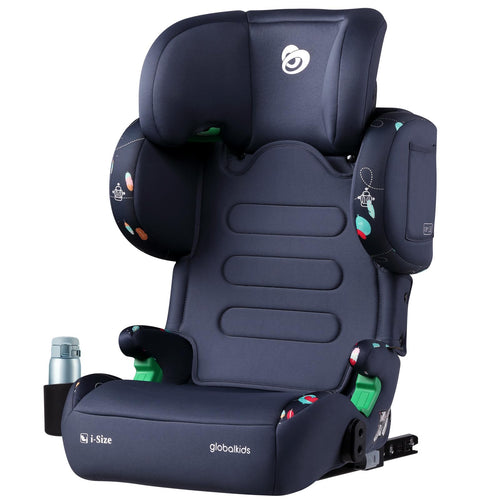 globalkids i-Size Kindersitz Isofix 100-150cm - Getränkehalter. Autositz mit Rückenlehne und integriertem Getränkehalter für sicheren Kindertransport.