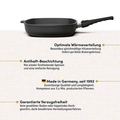 Hoffmann Aluguss Viereckpfanne Induktion 28x28 cm – Antihaft
