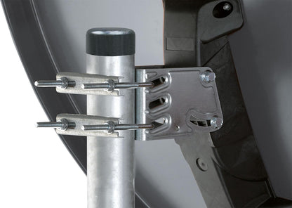 SCHWAIGER Satellitenschüssel Komplettset Quad LNB 75cm Anthrazit HD 4K