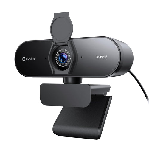 N newline NewEye62 4K Webcam mit Dual-Mikrofon und Autofokus, USB-Kamera mit Sichtschutzabdeckung für Videokonferenzen