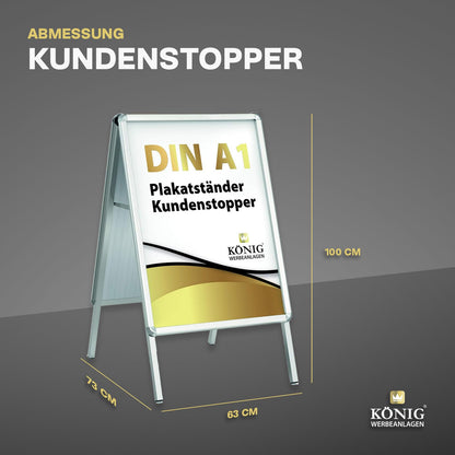 Dreifke Keitum Kundenstopper - DIN A1 Silber beidseitig wetterfest