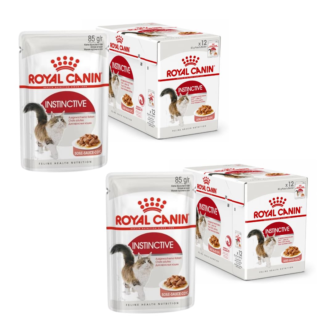 Royal Canin Instinctive Gravy Katzenfutter Doppelpack 24 x 85 g – Nassfutter in Portionsbeuteln mit Stückchen in Sosse