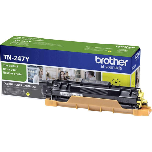 Brother TN247Y Original Tonerpatrone Gelb, XL Kapazität. Rechteckige Patrone für gelbe Laserdrucke. 