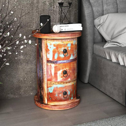 vidaXL Nachttisch mit 3 Schubladen - Recyceltes Massivholz