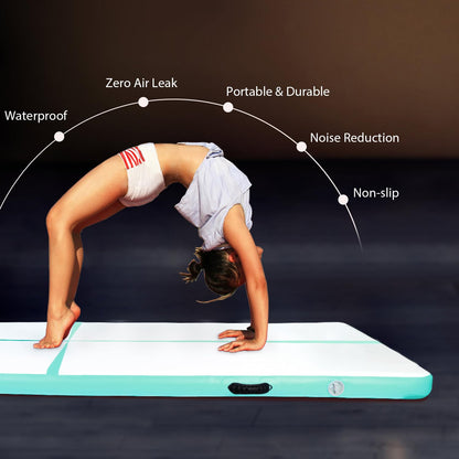 CCLIFE Airtrack Turnmatte 3m x 10cm Grün mit Pumpe