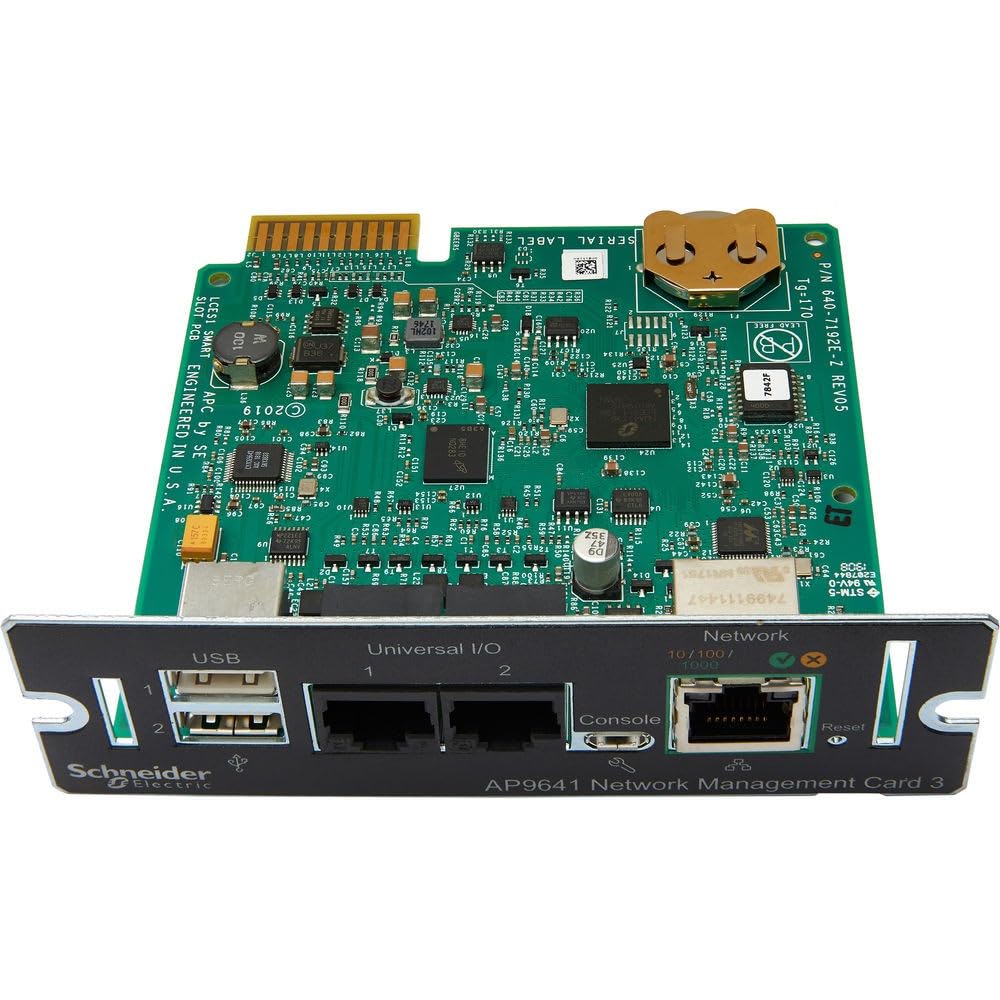 APC USV Netzwerk Karte - PowerChute & Umweltüberwachung: Grüne Platine mit Ethernet-Port. Ermöglicht USV-Fernverwaltung & Umwelt-Monitoring via SNMP.