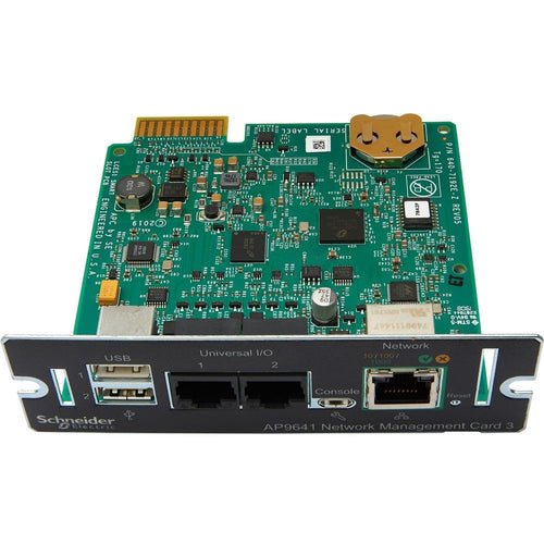 APC USV Netzwerk Karte - PowerChute & Umweltüberwachung: Grüne Platine mit Ethernet-Port. Ermöglicht USV-Fernverwaltung & Umwelt-Monitoring via SNMP.
