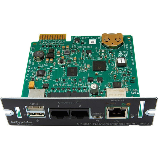 APC USV Netzwerk Karte - PowerChute & Umweltüberwachung: Grüne Platine mit Ethernet-Port. Ermöglicht USV-Fernverwaltung & Umwelt-Monitoring via SNMP.