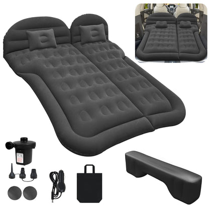 Acelectronic Auto Luftmatratze SUV mit Pumpe und 2 Kissen, beflockte Oberfläche, für Rücksitz und Camping