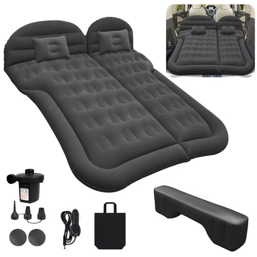Acelectronic Auto Luftmatratze SUV mit Pumpe und 2 Kissen, beflockte Oberfläche, für Rücksitz und Camping