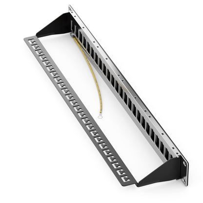 deleyCON 24 Port CAT7 Patchpanel – 24x Keystone Module Schwarz