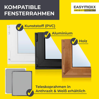 EASYmaxx Insect Protect Teleskop-Fliegengitter – weiss ausziehbar 2er-Set