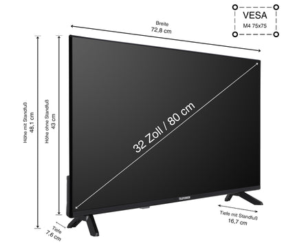 TELEFUNKEN Fernseher D32F751X7CW Smart TV 32 Zoll – TiVo FHD