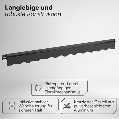 STEELSØN Kestria Gelenkarmmarkise 400x250 cm mit Kurbel, Anthrazit