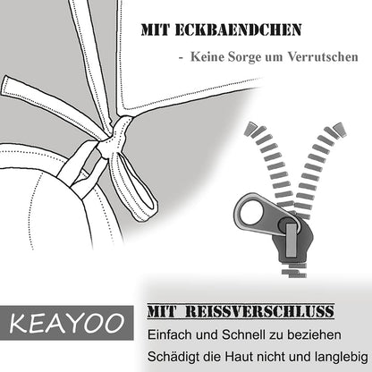 KEAYOO Wendebettwäsche Set 4-teilig Baumwolle Grau Rosa 135x200