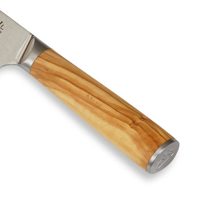 Wakoli Oribu Kiritsuke Damast Chefmesser - 20cm Olivenholz
