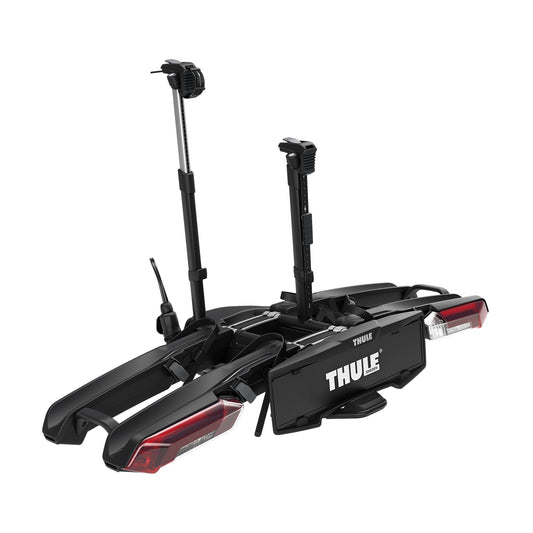 Thule Epos Fahrradträger für Anhängerkupplung - 2 Fahrräder Schwarz, zur Befestigung an AHK für Transport von 2 Fahrrädern am Heck.
