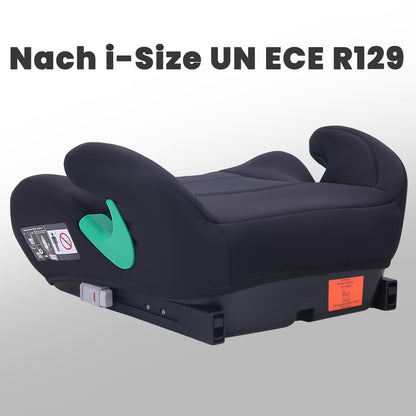 YALION Sitzerhöhung Auto Kinder mit ISOFIX, i-Size R129, Schwarz