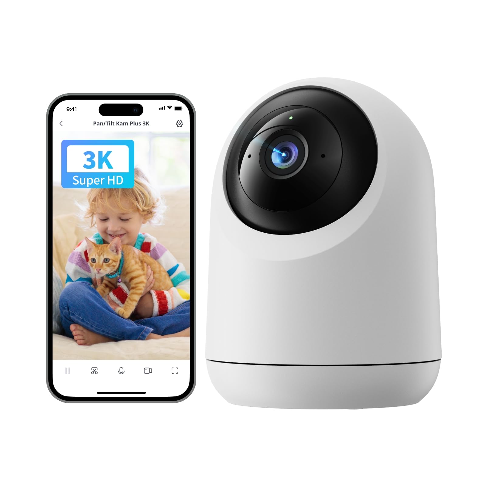 SwitchBot Pan/Tilt Cam Plus 3K WLAN Überwachungskamera für innen, schwenk- und neigbares Objektiv