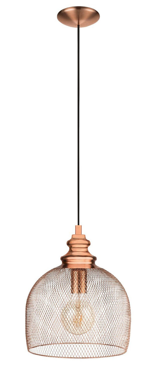 EGLO Straiton Pendelleuchte, kupferfarbene Industriedesign-Leuchte. Sorgt für gerichtete Beleuchtung im Esszimmer.