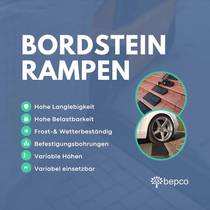 bepco Bordsteinkanten-Rampe Auffahrrampe Gummi 100x25x10mm schwarz