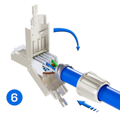 HB-DIGITAL CAT 8 RJ45 Stecker STP – 48 Stk. werkzeuglos 40 Gbit/s
