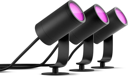 Philips Hue Lily Gartenstrahler Basis Set 3er Pack Schwarz