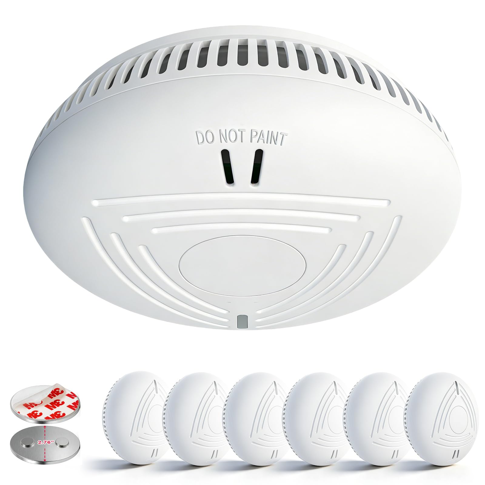 DAYTECH Rauchmelder 10 Jahre Batterie, 6er Set mit Magnethalterung, flammhemmendes ABS-Gehäuse