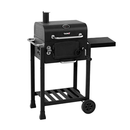 TAINO HERO Smoker klein Holzkohlegrill mit klappbarem Seitentisch - Grillwagen aus pulverbeschichtetem Stahl