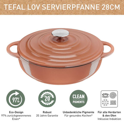 Tefal LOV Servierpfanne Gusseisen 28 cm Terracotta Induktion