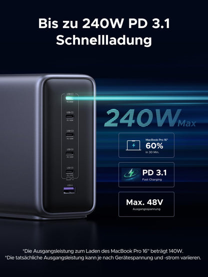 UGREEN Nexode 500W USB C Ladestation 6-Port GaN Netzteil