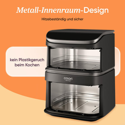 COSORI Airfryer Heissluftfritteuse 10,8 L, 2 Kammern, Silbergrau