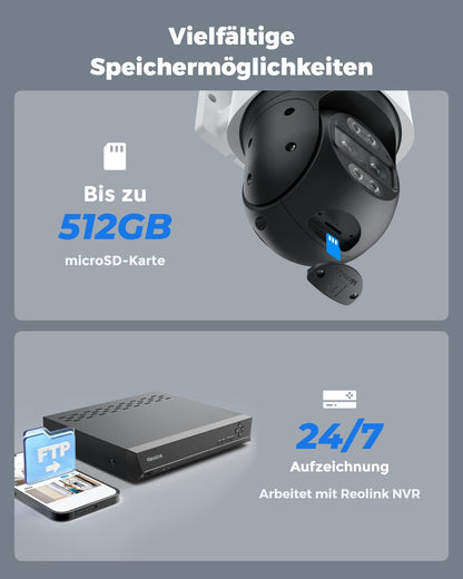 Reolink TrackMix WiFi 4K 8MP Wi-Fi 6 PTZ Dual-Objektiv Aussenkamera