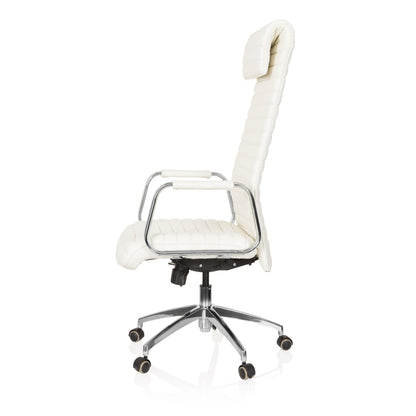 hjh OFFICE ASPERA 20 Chefsessel Nappaleder Weiss/Chrom
