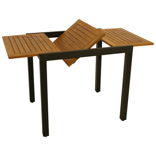 DEGAMO Gartentisch Vicenza aus Akazienholz, ausziehbar 80/120x70 cm, Aluminiumgestell in Anthrazit
