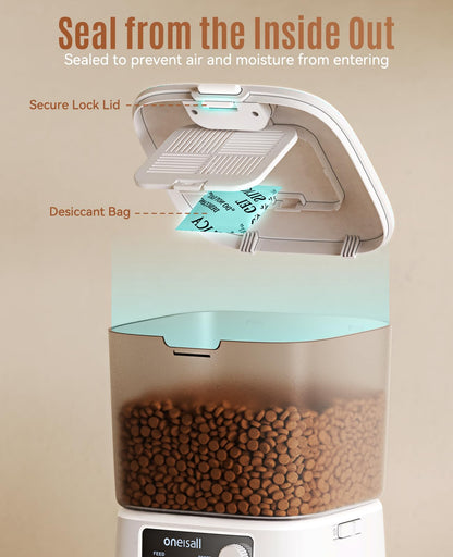 oneisall Futterautomat Katze WiFi 3,5 L, App-Steuerung, Edelstahlnapf