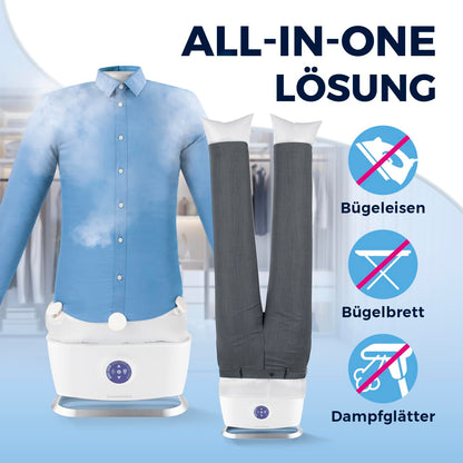 CLEANmaxx Hemdenbügler Bügelautomat – Dampf & Hosenaufsatz