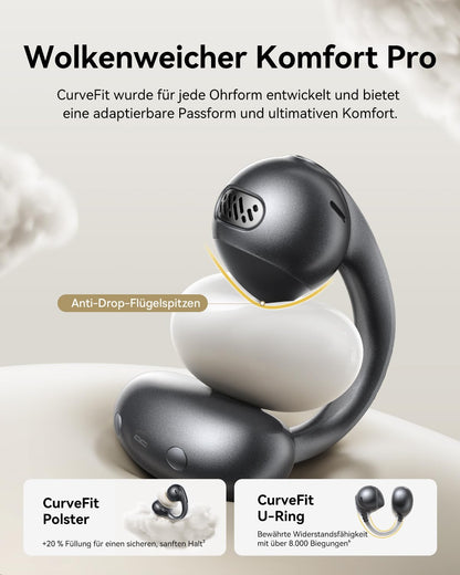 Baseus MC1 Pro Open-Ear-Kopfhörer mit Bluetooth 6.0, Schwarz