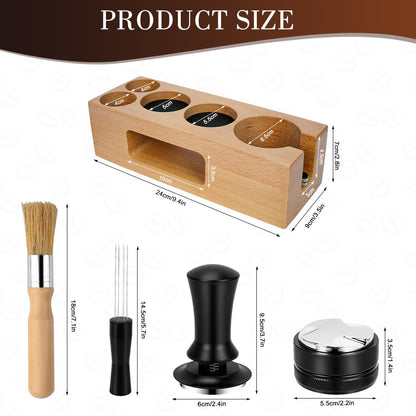 Y-Step 51mm Espresso Tamper Set mit Tamperstation & Distributor