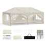 WOLTU Faltpavillon 3x6 m mit 6 Seitenwänden, UV-Schutz 50+, Beige, Gartenpavillon mit Tragetasche
